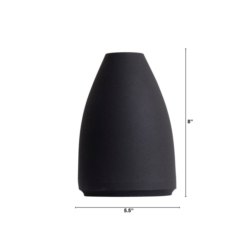 10” Cone Stone Vase Black Matte - FCHF CITY