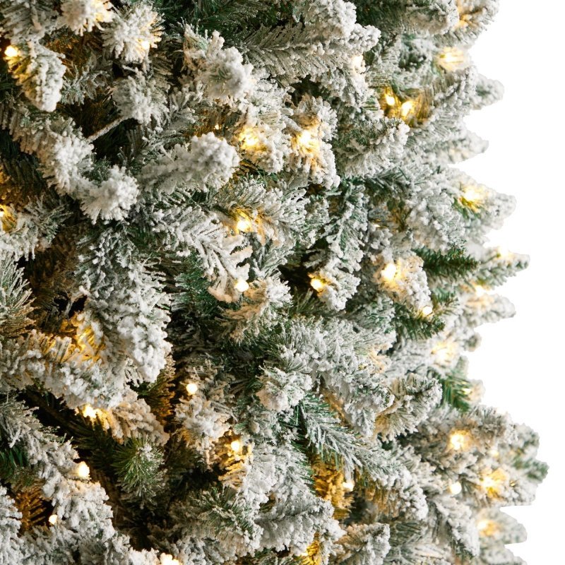 10’ Slim Flocked Montreal Fir Artificial Christmas Tree - FCHF CITY
