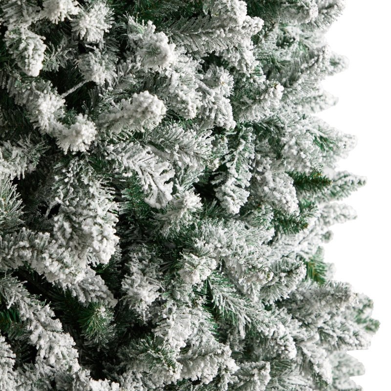 10’ Slim Flocked Montreal Fir Artificial Christmas Tree - FCHF CITY