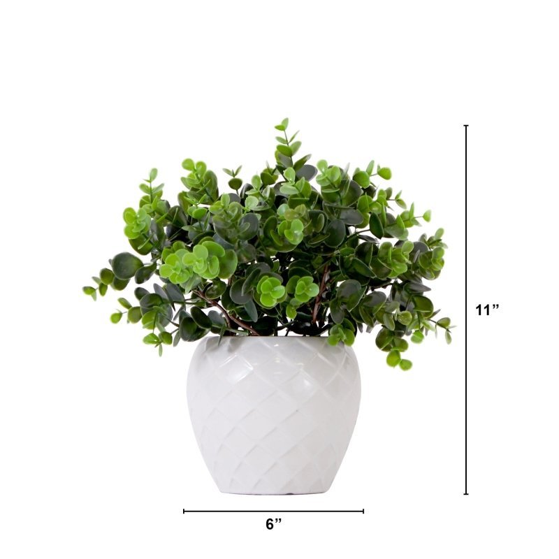 11” Artificial Boxwood Plant with Decorative Planter - FCHF CITY