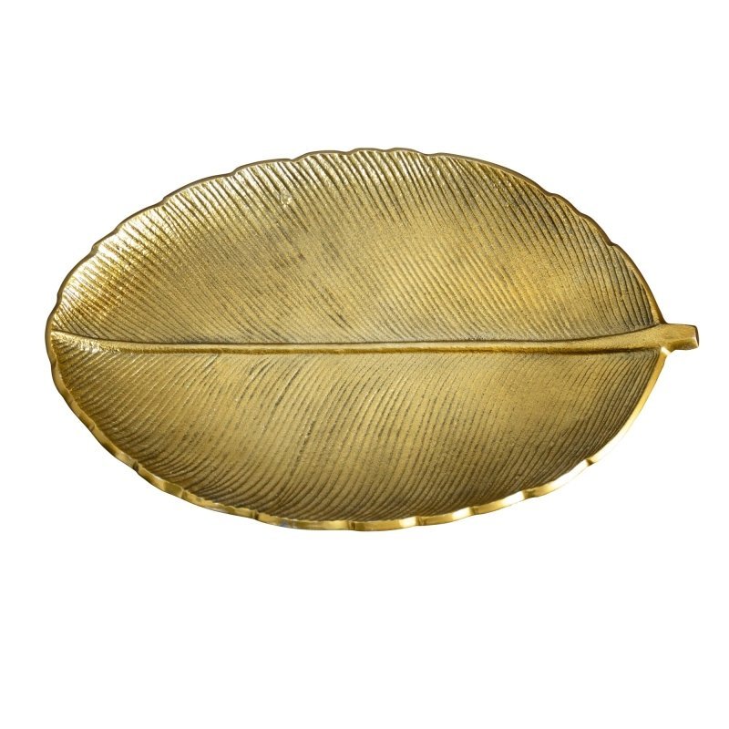 16” Gold Leaf Tray Decorative Accent - FCHF CITY