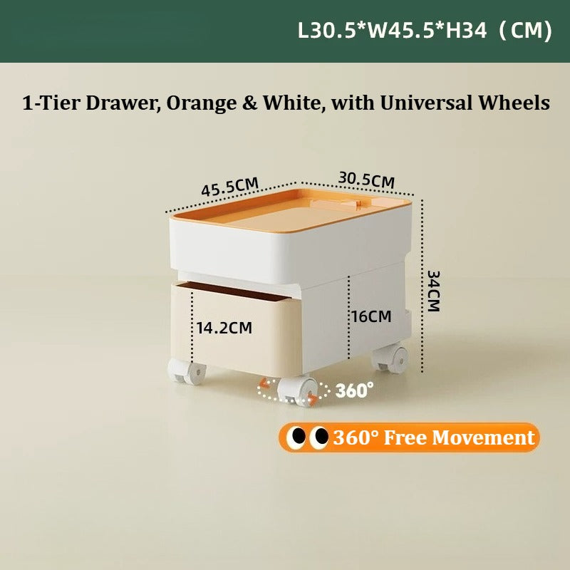 No Odor ABS Rolling Storage Chest with 4 Drawers