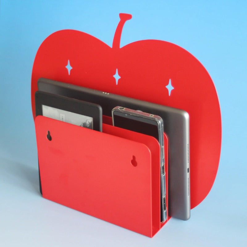 Decorative Apple Desktop Organizer for Files & Tablets