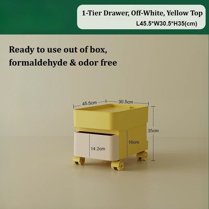 No Odor ABS Rolling Storage Chest with 4 Drawers