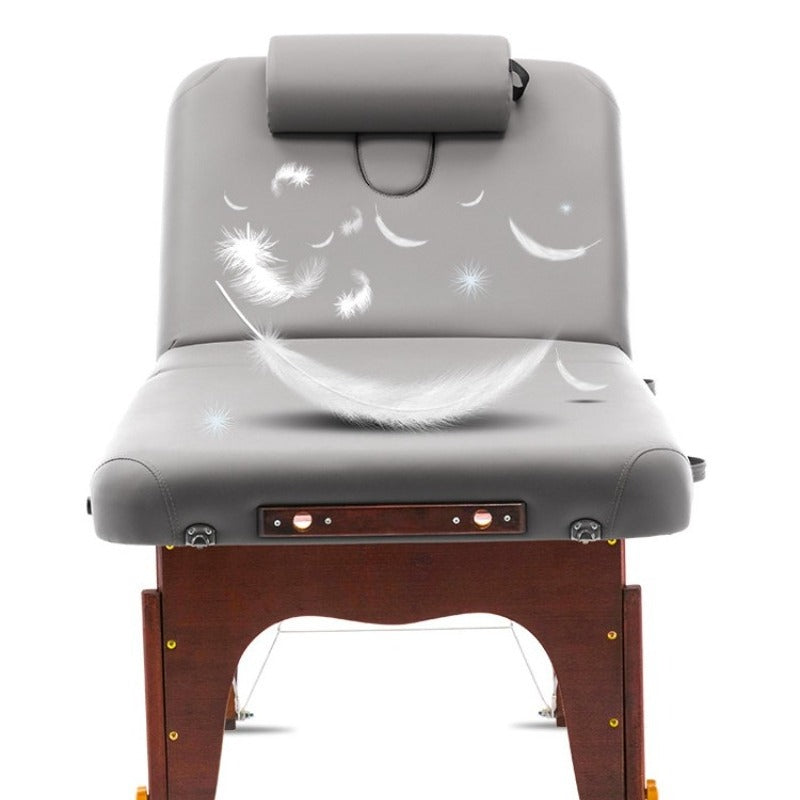Portable Folding Massage Table, Beech Wood Height Adjustable Spa Bed