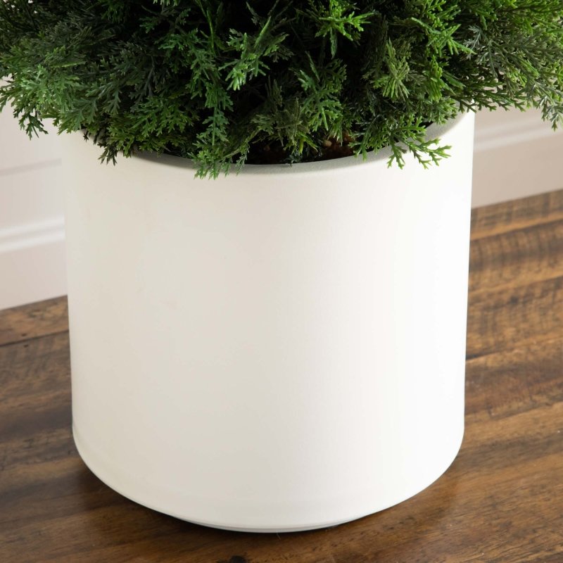 3’ Artificial Cedar Tree in White Planter UV Resistant (Indoor/Outdoor) - FCHF CITY