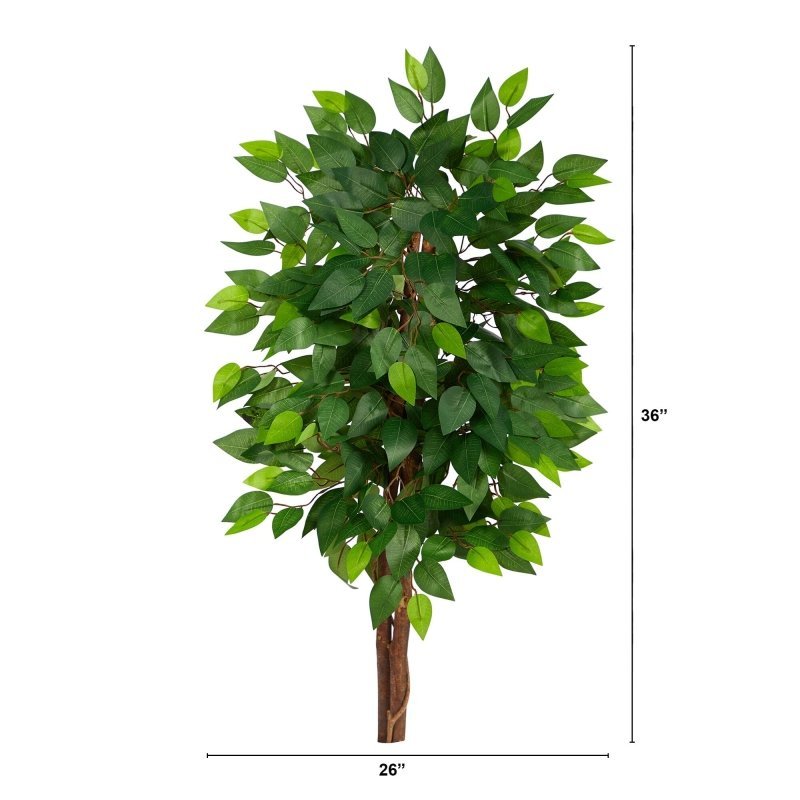 3’ Artificial Double Trunk Ficus Tree (No Pot) - FCHF CITY