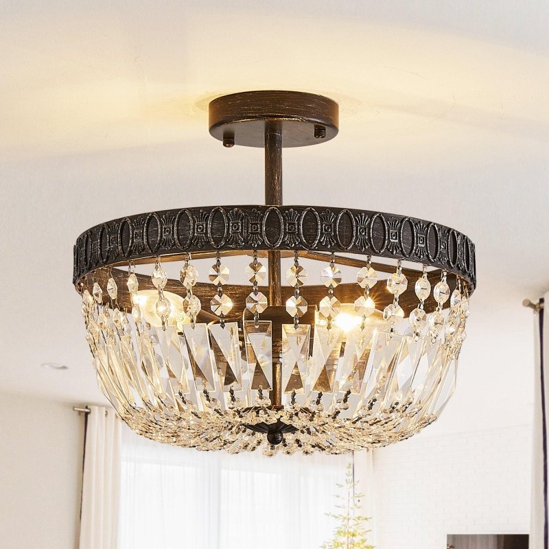 3 - Light Crystal Drum Chandelier Lighting - FCHF CITY