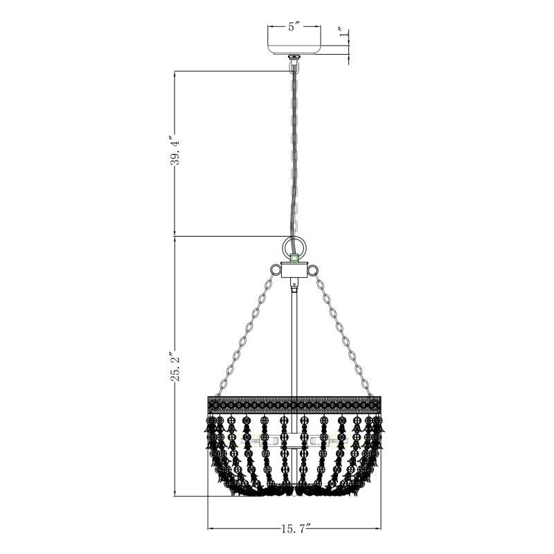 3 - light Modern Crystal Chandelier with Hemp Rope - FCHF CITY