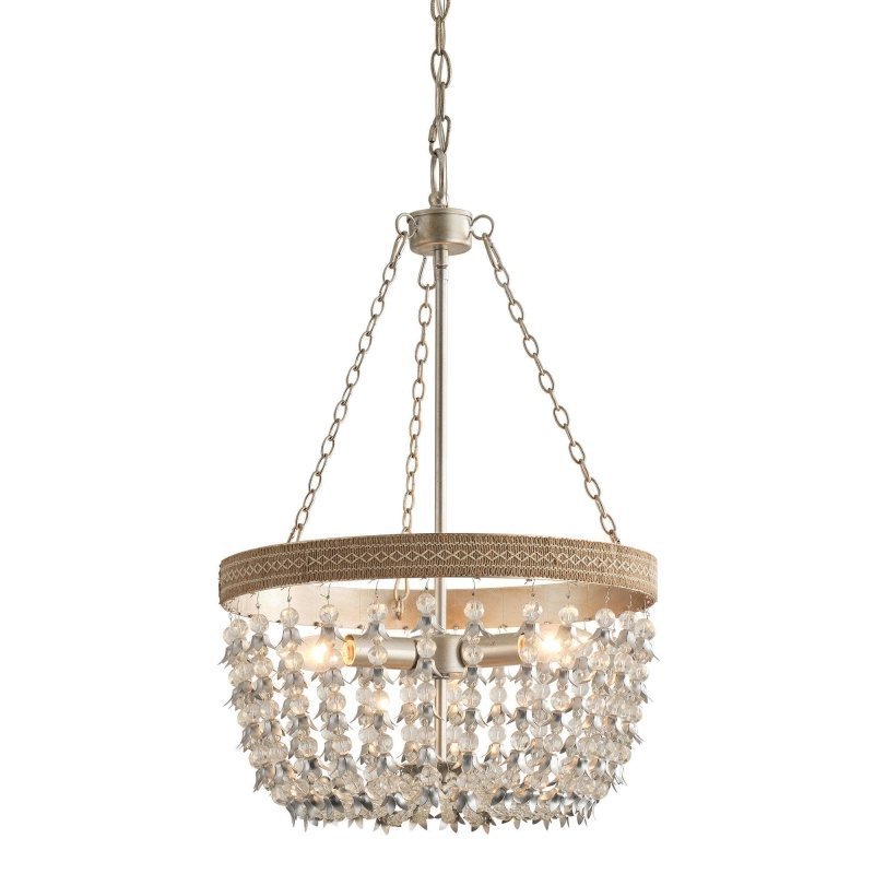 3 - light Modern Crystal Chandelier with Hemp Rope - FCHF CITY