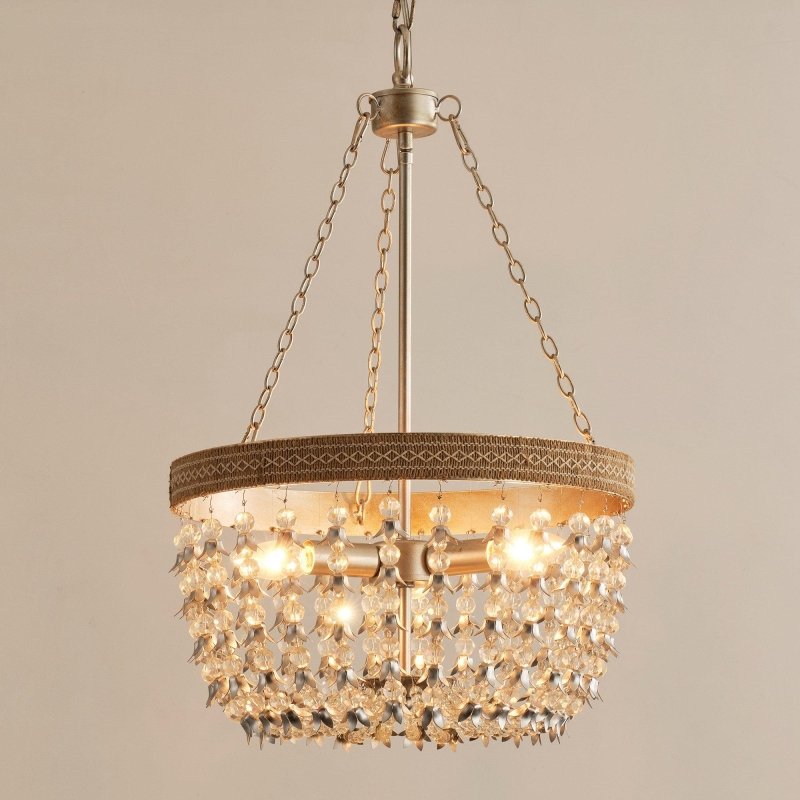 3 - light Modern Crystal Chandelier with Hemp Rope - FCHF CITY