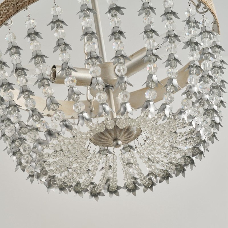 3 - light Modern Crystal Chandelier with Hemp Rope - FCHF CITY