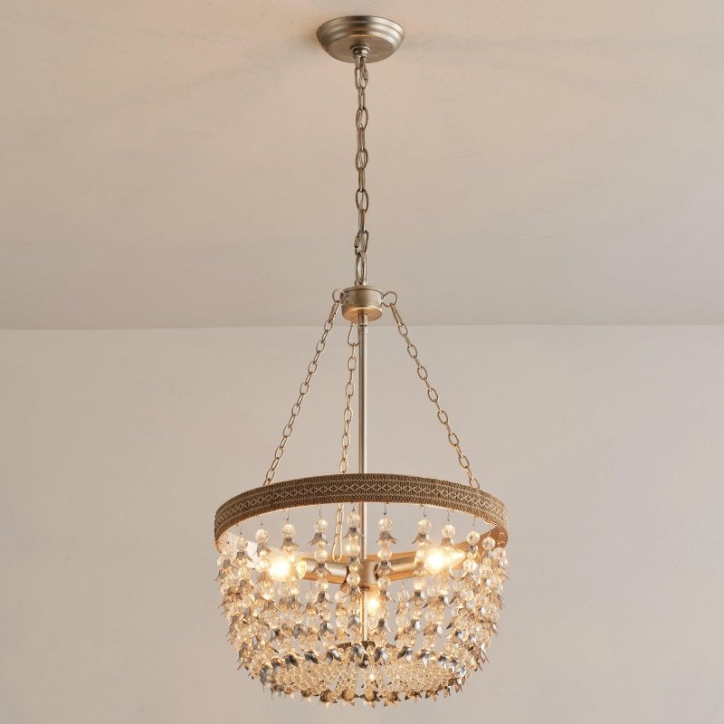 3 - light Modern Crystal Chandelier with Hemp Rope - FCHF CITY