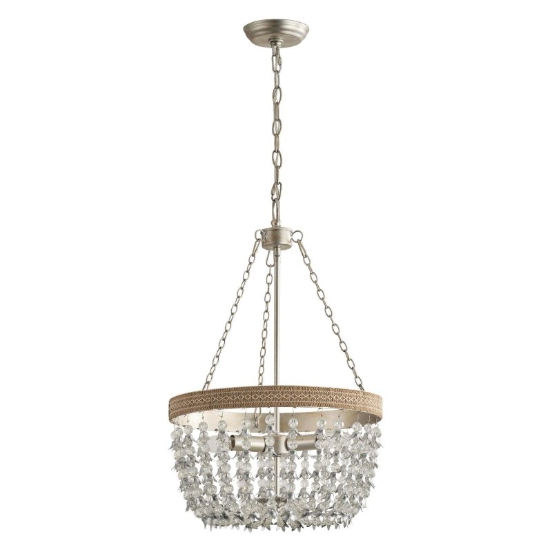 3 - light Modern Crystal Chandelier with Hemp Rope - FCHF CITY
