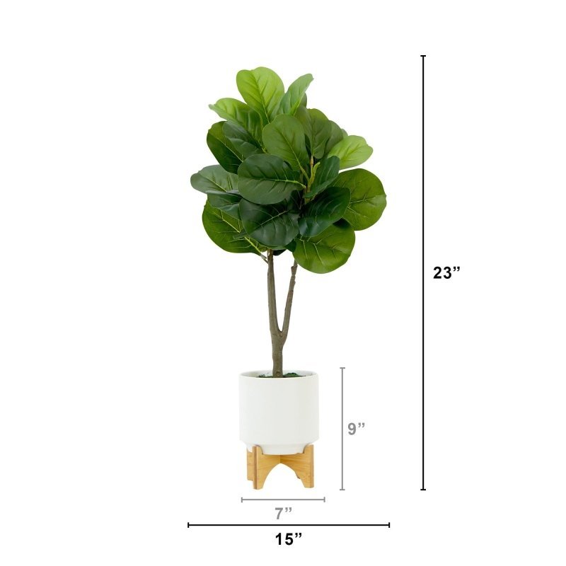33” Artificial Fiddle Fig with Stand Planter - FCHF CITY