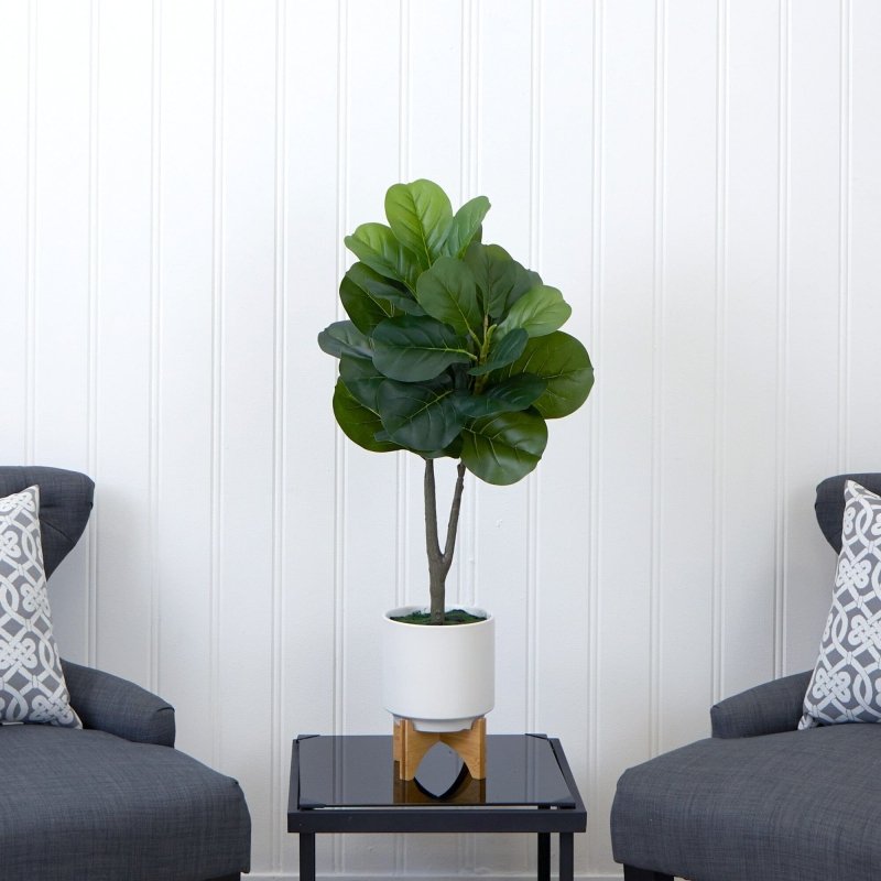 33” Artificial Fiddle Fig with Stand Planter - FCHF CITY