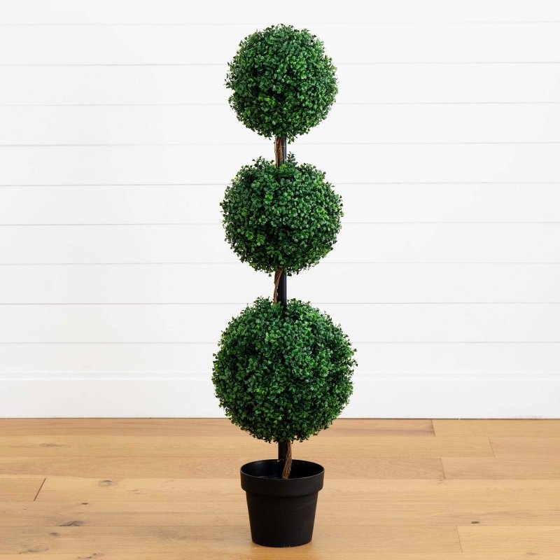4’ Artificial Triple Ball Boxwood Topiary Tree (Indoor/Outdoor) - FCHF CITY