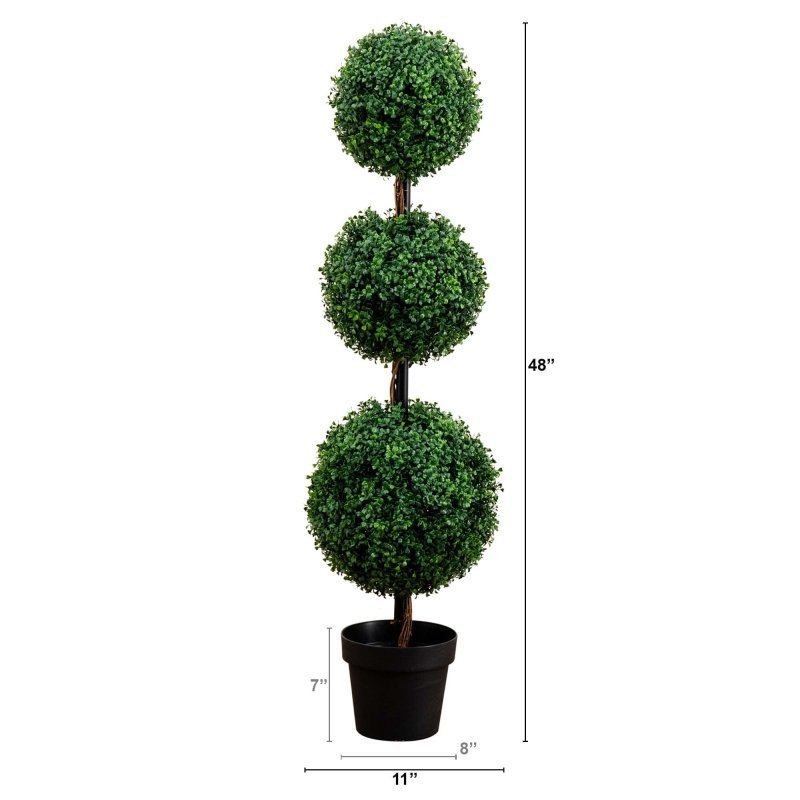 4’ Artificial Triple Ball Boxwood Topiary Tree (Indoor/Outdoor) - FCHF CITY