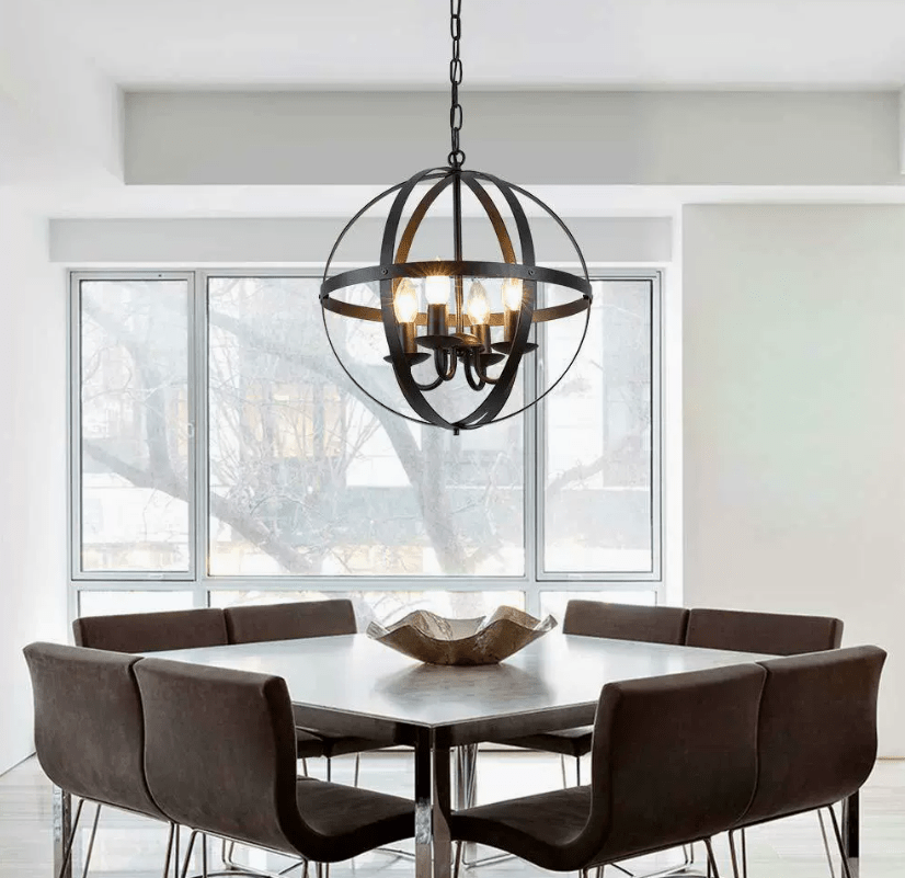 4-Light Candle Style Globe Chandelier - FCHF CITY