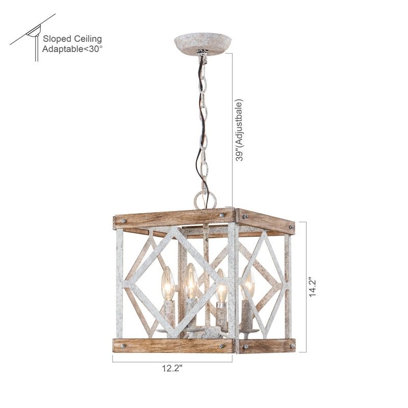 4 - Light Farmhouse White Pendant Lighting - FCHF CITY