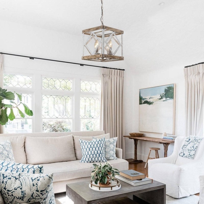 4 - Light Farmhouse White Pendant Lighting - FCHF CITY