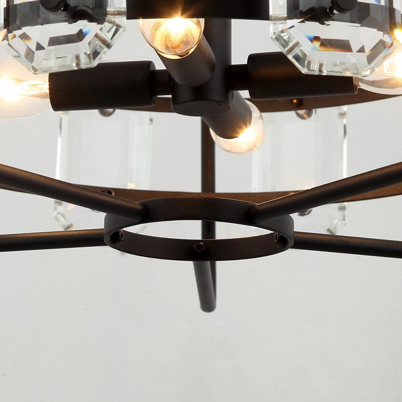4 - Light Golden or Black Modern Crystal Pendant Light - FCHF CITY