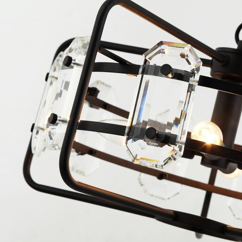 4 - Light Golden or Black Modern Crystal Pendant Light - FCHF CITY