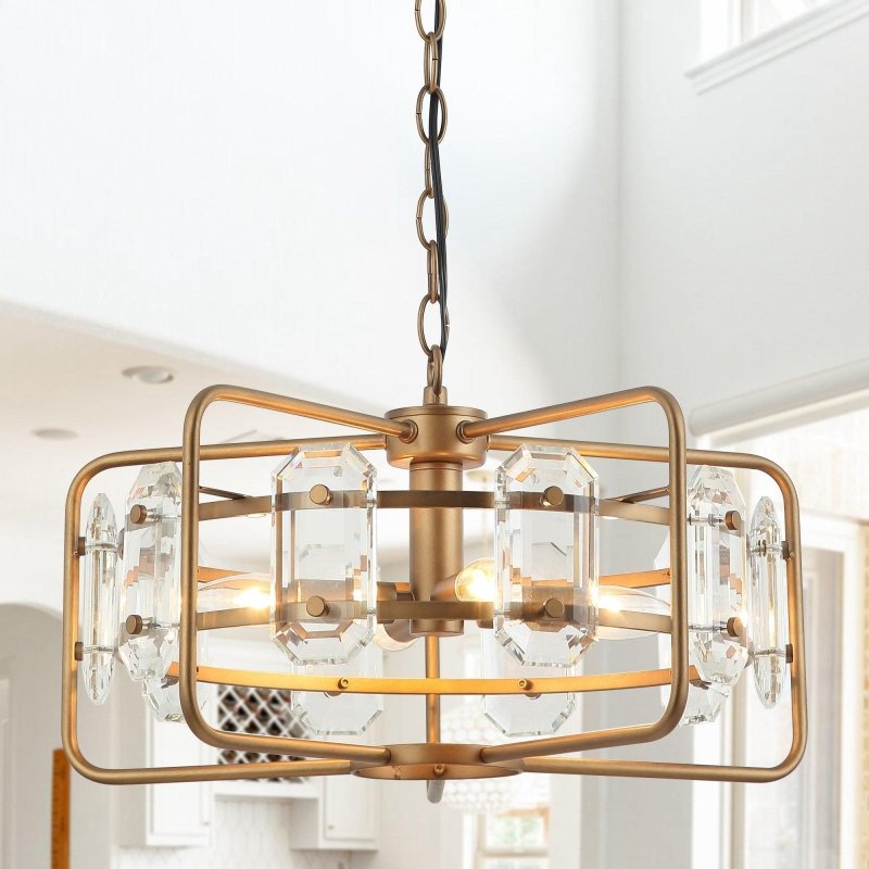 4 - Light Golden or Black Modern Crystal Pendant Light - FCHF CITY