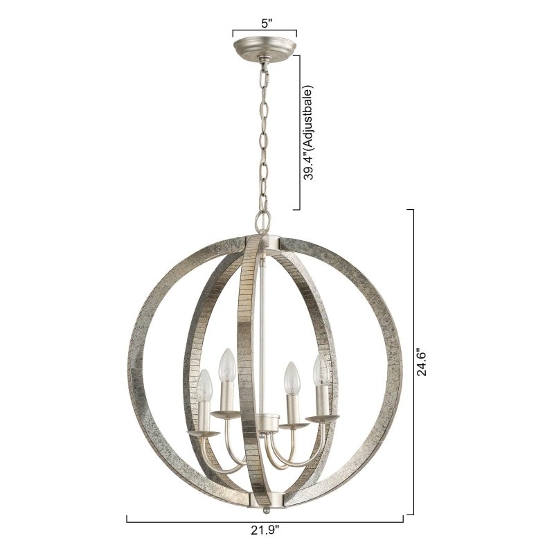 4 - Light Satin Nickel Modern Iron Chandelier Industrial Classic Ceiling Pendant Lights - FCHF CITY