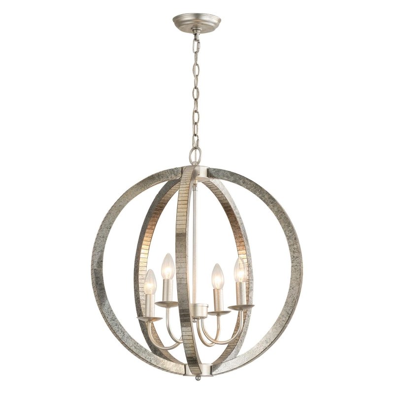 4 - Light Satin Nickel Modern Iron Chandelier Industrial Classic Ceiling Pendant Lights - FCHF CITY