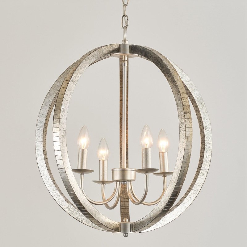 4 - Light Satin Nickel Modern Iron Chandelier Industrial Classic Ceiling Pendant Lights - FCHF CITY