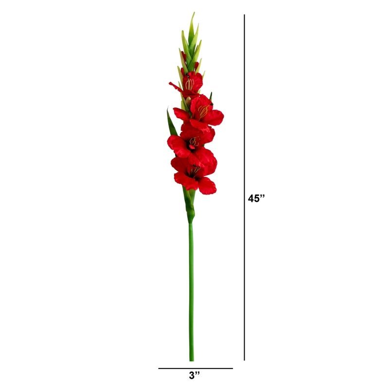 45" Artificial Gladiolus Flower Stems - Set of 3 - FCHF CITY