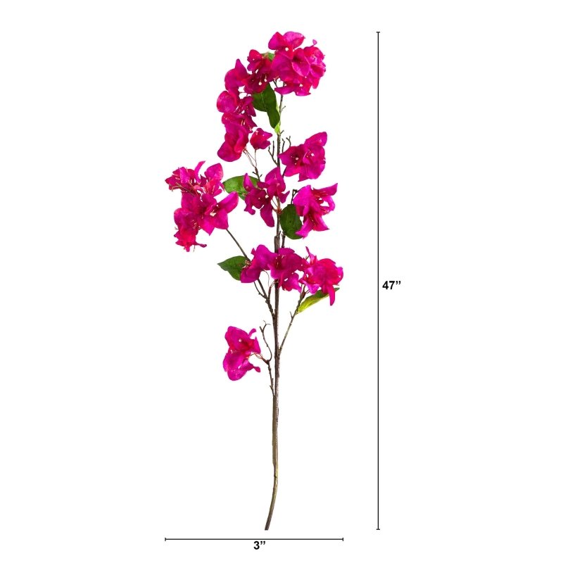 47" Artificial Bougainvillea Flower Stems - Set of 3 - FCHF CITY