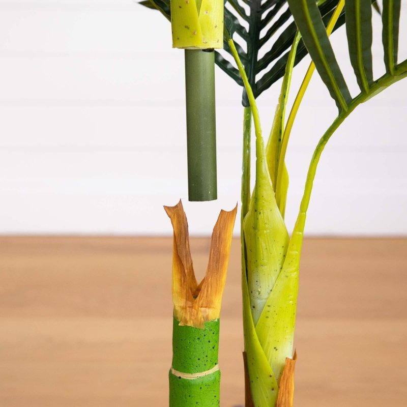 5’ Artificial Double Stalk Golden Cane Palm Tree - Set of 2 - FCHF CITY