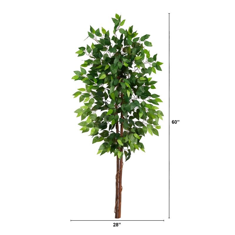 5’ Artificial Double Trunk Ficus Tree (No Pot) - FCHF CITY