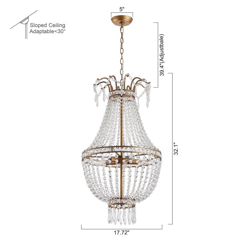 5 - Light Modern Pendant Light with Crystal Strands - FCHF CITY