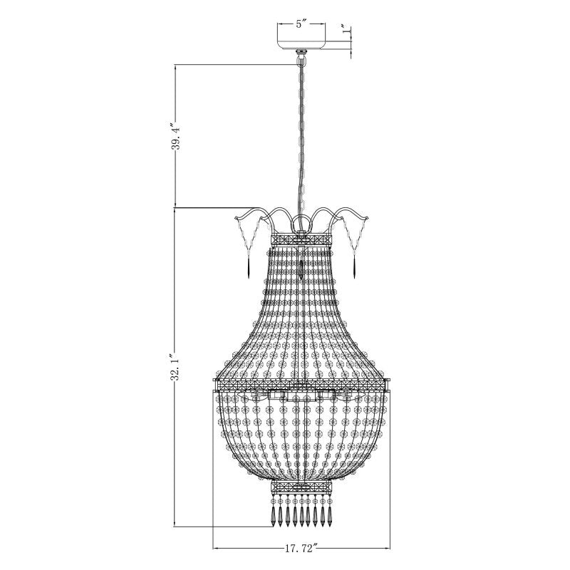 5 - Light Modern Pendant Light with Crystal Strands - FCHF CITY