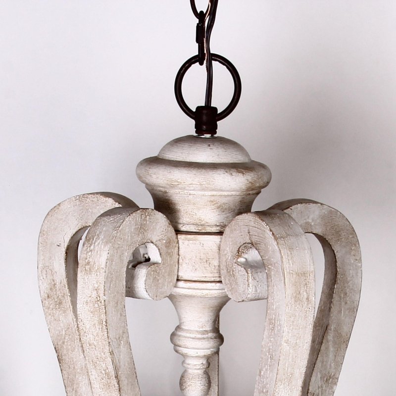5 - Lights Antique Wooden Candle Chandelier - FCHF CITY