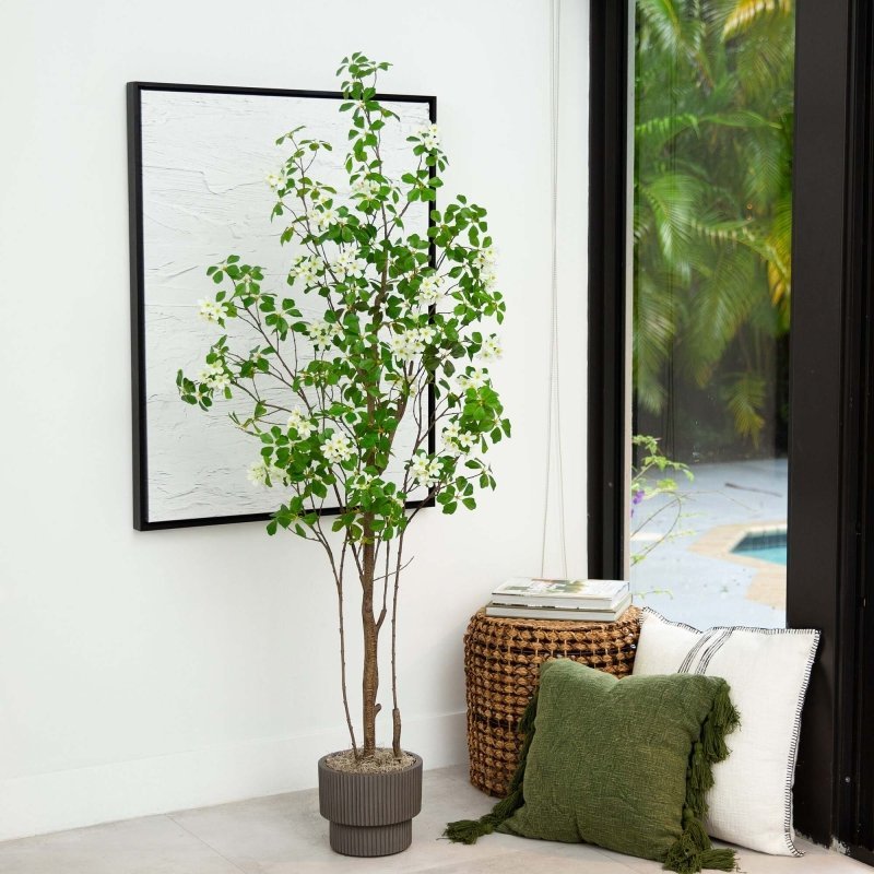 6’ Artificial Dogwood Tree with Real Touch Leaves - FCHF CITY