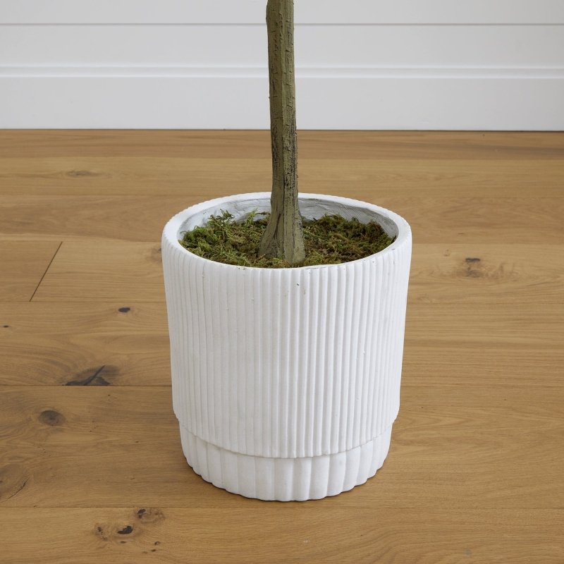 6’ Artificial Eucalyptus Tree with White Decorative Planter - FCHF CITY