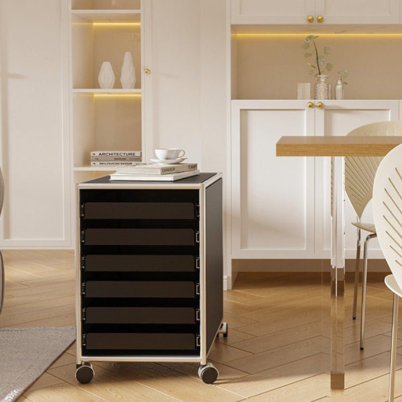 6-Drawer Rolling Side Cabinet Stainless Steel Storage Trolley - FCHF CITY