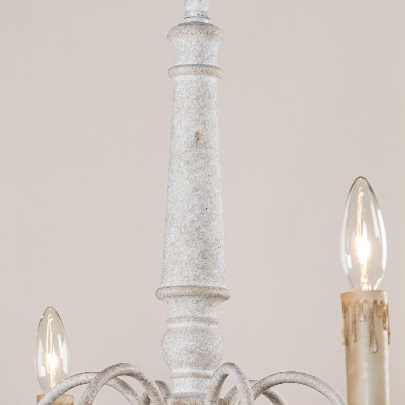 6 - Light French Country Candle - Style Chandelier in Distressed - FCHF CITY