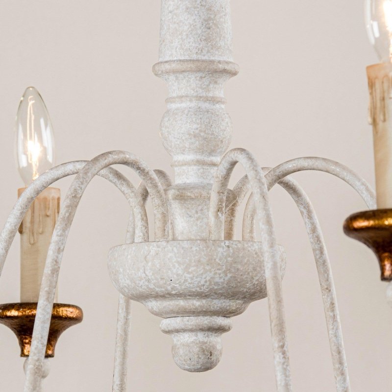 6 - Light French Country Candle - Style Chandelier in Distressed - FCHF CITY