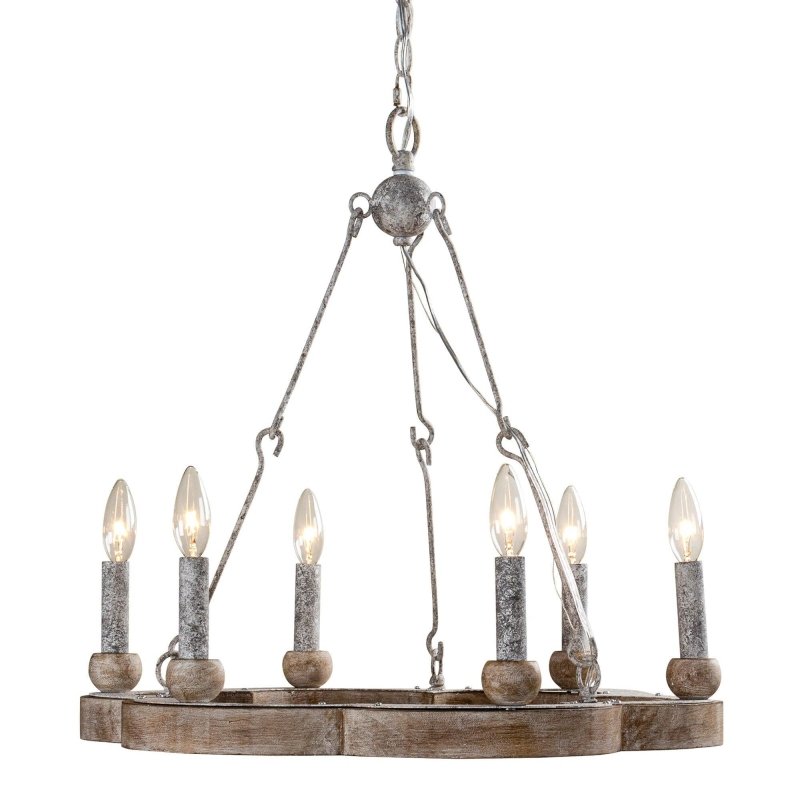 6 - Light Modern Wood Wheel Chandelier - FCHF CITY