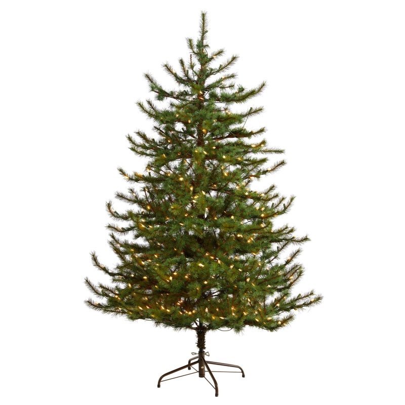 6’ Vancouver Mountain Pine Artificial Christmas Tree with 350 Clear Lights and 1332 Bendable Branches - FCHF CITY