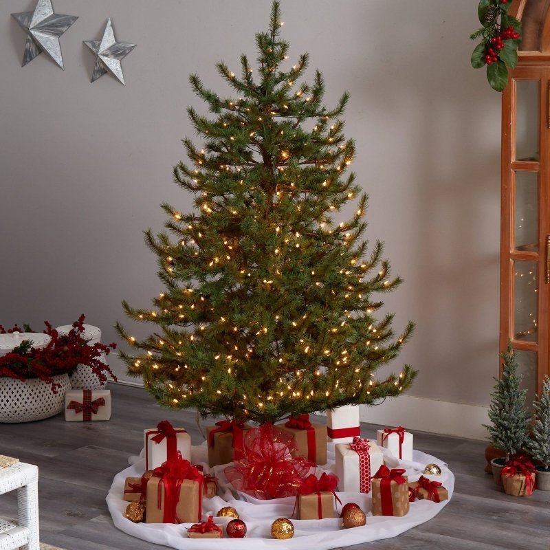 6’ Vancouver Mountain Pine Artificial Christmas Tree with 350 Clear Lights and 1332 Bendable Branches - FCHF CITY