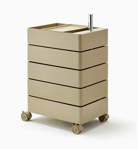 Minimalist Rotatable 5-Tier Rolling Storage Cabinet with Lockable Casters