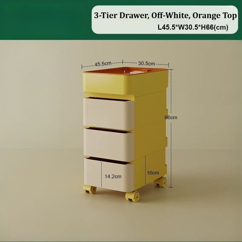 No Odor ABS Rolling Storage Chest with 4 Drawers