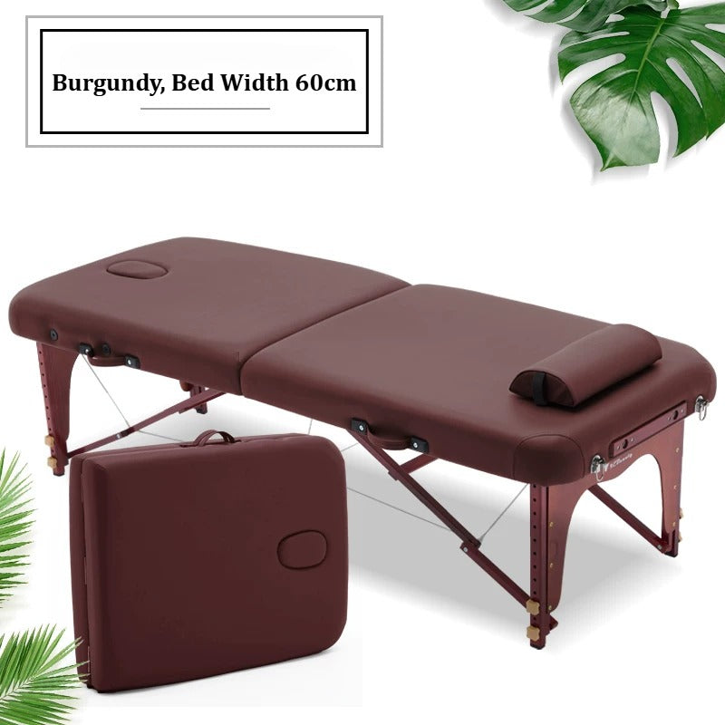 Portable Folding Massage Table, Beech Wood Height Adjustable Spa Bed