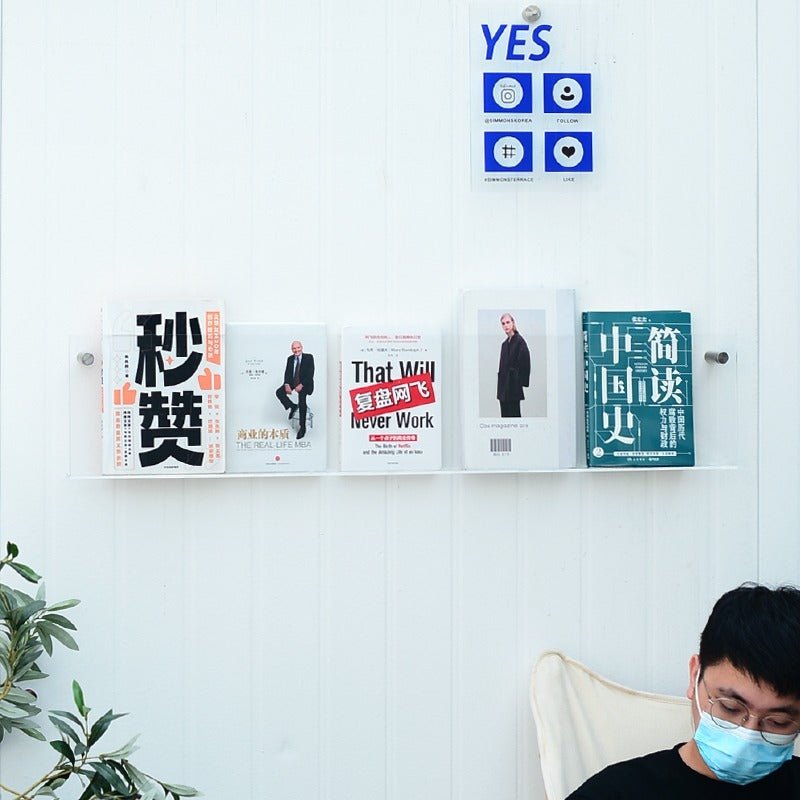 Acrylic Wall - Mounted Magazine Shelf - FCHF CITY